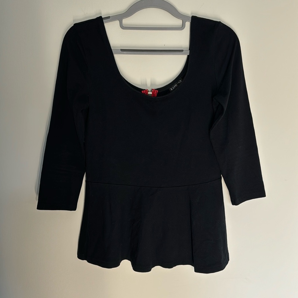 Express swoop neck peplum top